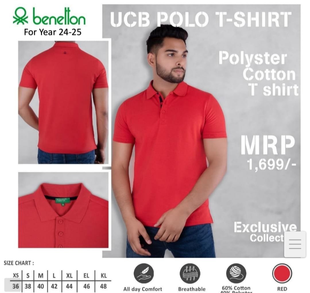 Ucb Red polo neck t shirt