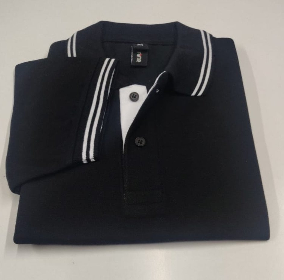 Chrome Double-White Tipping 230 GSM Cotton T-Shirt - Black