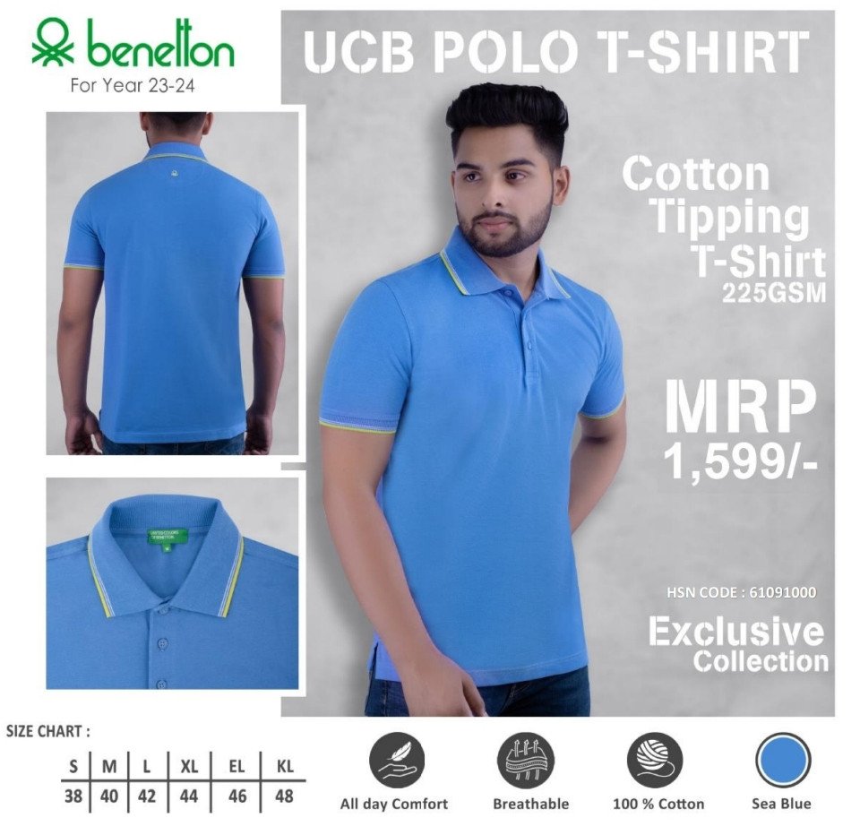 Ucb Polo Neck T-Shirt – Sky Blue
