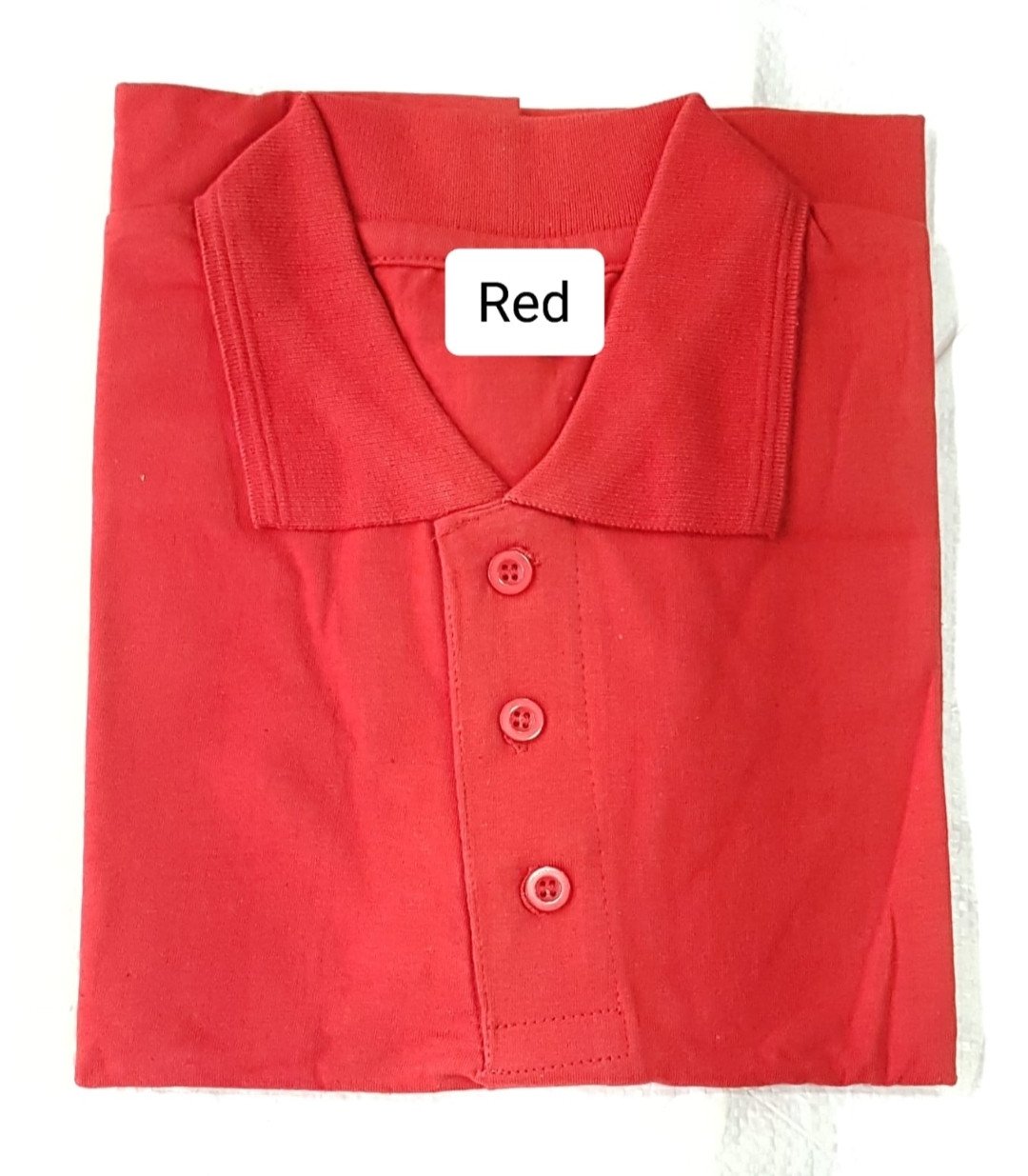 Sports Club 260 GSM Cotton Polo neck T-Shirt - Red