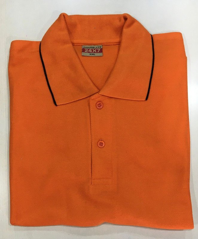 Corporate Polo neck T-Shirt (Tipping) - Orange