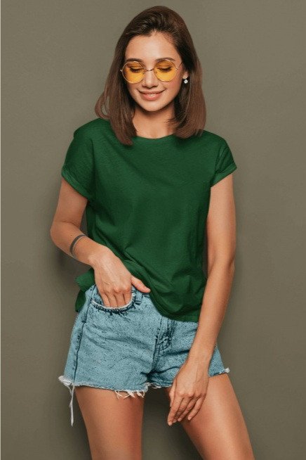 Women's Unisex Plain T-shirt - Green